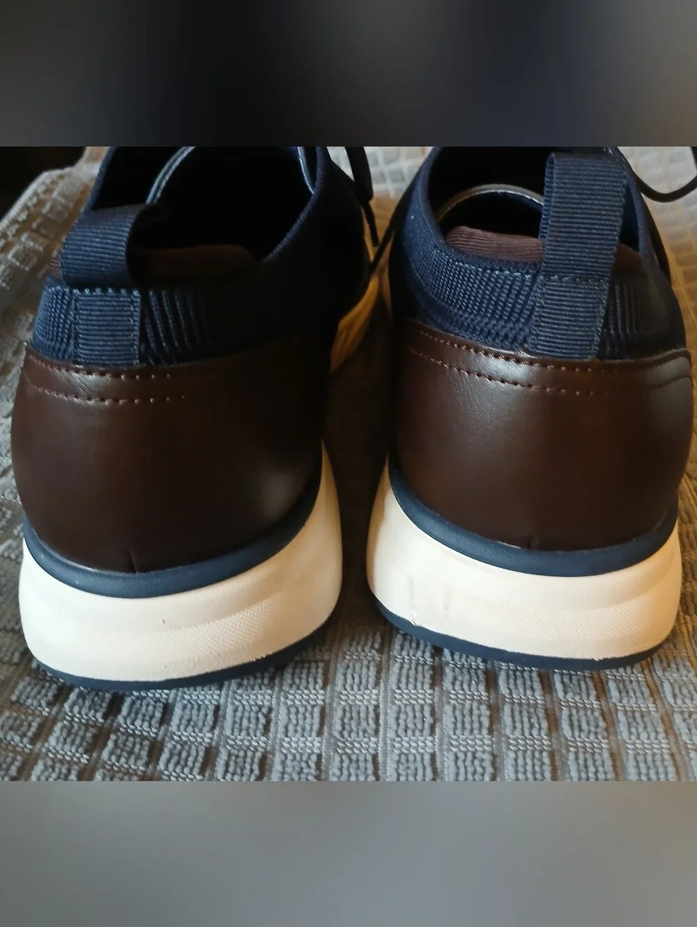 Men's Knit Derby Shoes in Navy - Casual Oxford Style